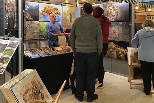 ashley vincent engaging with customers at the Milton Keynes Handmade & Vintage Winter Show
