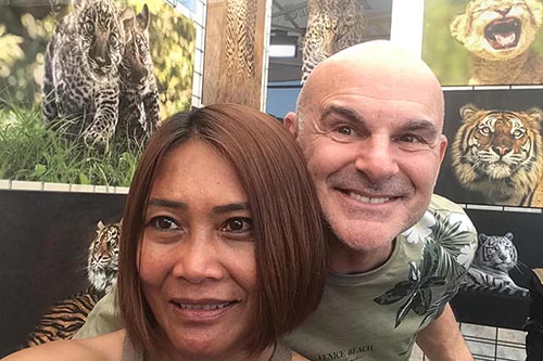 Ashley and Pupe' in front of their display at the 2022 Bournemouth Thai Festival