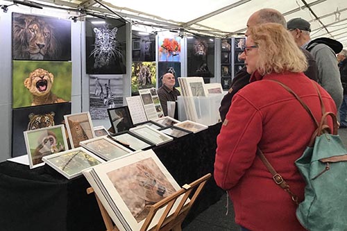 Ashley Vincent engaging with customers at the 2022 RHS Hyde Hall Christmas Gift & Craft Fair