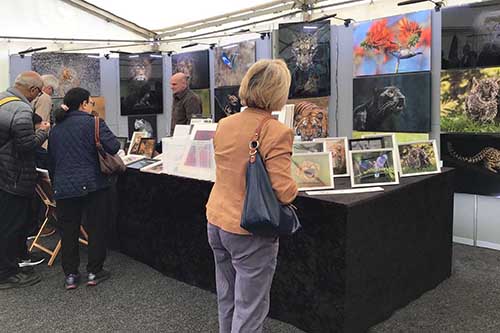 Ashley Vincent with customers at the May 2023 RHS Hyde Hall Craft and Design Show