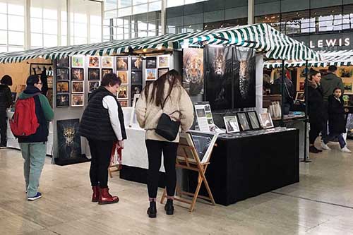 Ashley Vincent engaging with customers at the March 2023 Milton Keynes Handmade & Vintage Spring Show