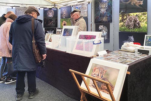 Ashley Vincent with customers at the 2023 RHS Hyde Hall Christmas Gift & Craft Fair