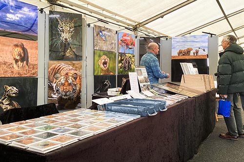 Ashley Vincent engaging with customers at the May 2024 RHS Hyde Hall Craft & Design Show