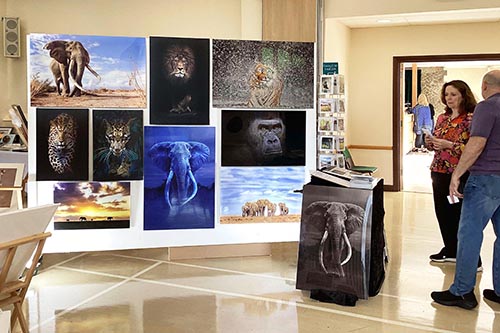 Ashley Vincent engaging with fellow artist at the 2024 Headcorn Art Show